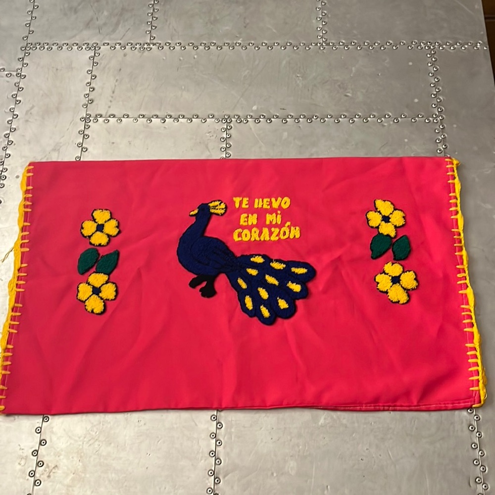 Unique latch hook peacock pillow case